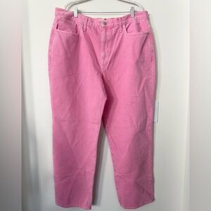 Madewell Barbie Pink Baggy Straight Jeans Garment-Dyed Edition 33